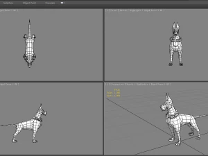 cartoon black doberman - hound dog 3D Model