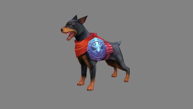 cartoon german pinscher - miniature hound dog 3D 模型 .c4d .max .obj .3ds .fbx .stl .blend 