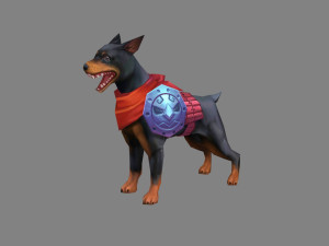 cartoon german pinscher - miniature hound dog 3D 模型