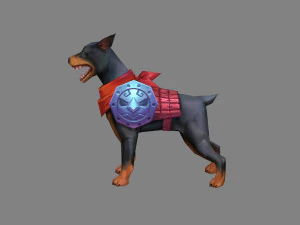 cartoon german pinscher - miniature hound dog 3D Model
