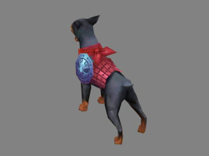 cartoon german pinscher - miniature hound dog 3D Model