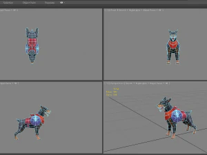cartoon german pinscher - miniature hound dog 3D Model