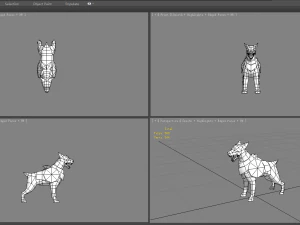 cartoon german pinscher - miniature hound dog 3D Model
