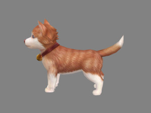 cartoon husky puppy - brown dog 3D-Modell