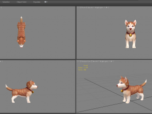 cartoon husky puppy - brown dog 3D-Modell
