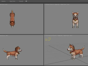 cartoon husky puppy - brown dog 3D Model