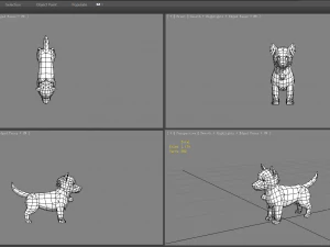 cartoon husky puppy - brown dog 3D Model