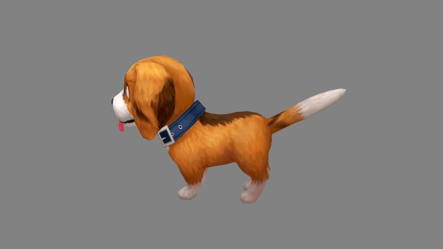cartoon beagle puppy - yellow dog 低ポリ 3Dモデル