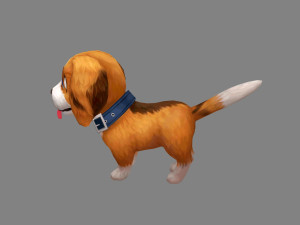 cartoon beagle puppy - yellow dog Modelo 3D