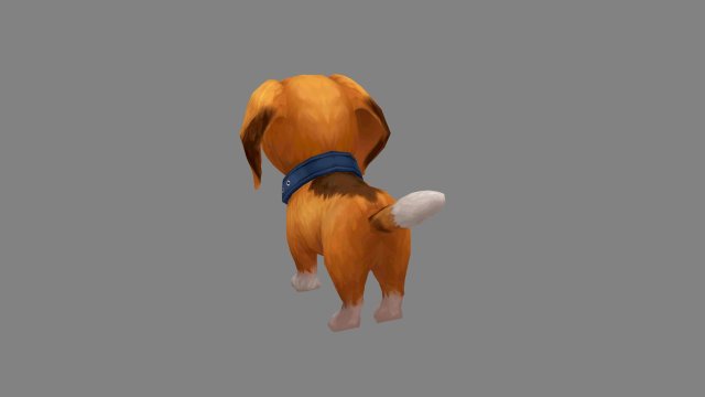 cartoon beagle puppy - yellow dog 低ポリ 3Dモデル