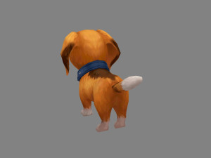 cartoon beagle puppy - yellow dog Modelo 3D