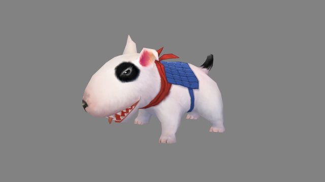 cartoon bull terrier - puppy dog 3D Model .c4d .max .obj .3ds .fbx .stl .blend 