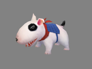 cartoon bull terrier - puppy dog Modelo 3D