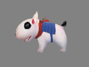 cartoon bull terrier - puppy dog 3D Model