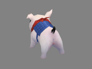 cartoon bull terrier - puppy dog 3D Model