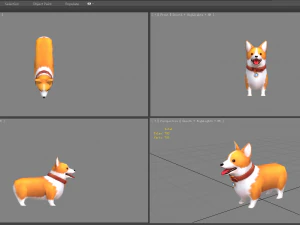 cartoon corgi - yellow puppy dog 3D Model