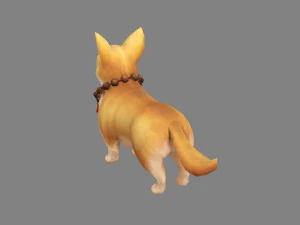 cartoon dachshund - yellow puppy dog 3D Model
