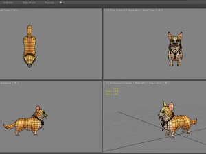 cartoon dachshund - yellow puppy dog 3D Model