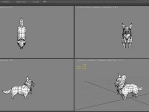 cartoon dachshund - yellow puppy dog 3D Model