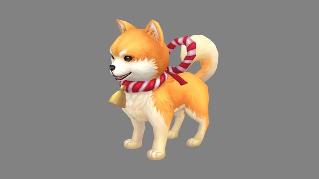 cartoon akita inu - shiba dog 3Dモデル .c4d .max .obj .3ds .fbx .stl .blend 