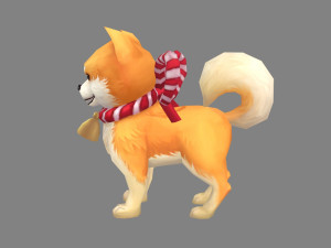 cartoon akita inu - shiba dog 3Dモデル