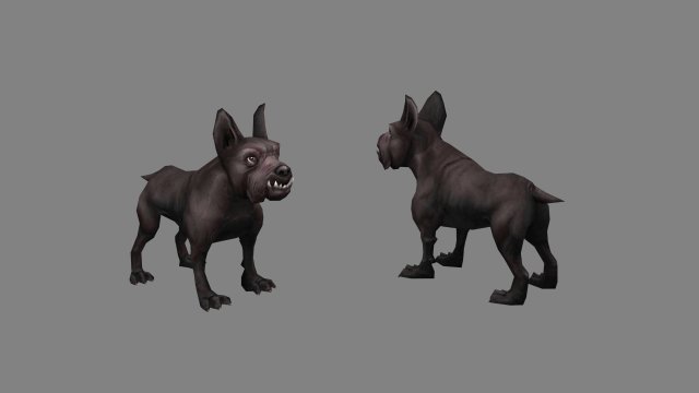 cartoon black bulldog - puppy dog 3D Model .c4d .max .obj .3ds .fbx .stl .blend 