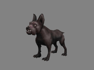 cartoon black bulldog - puppy dog 3D Model