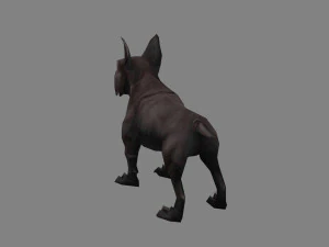cartoon black bulldog - puppy dog 3D Model