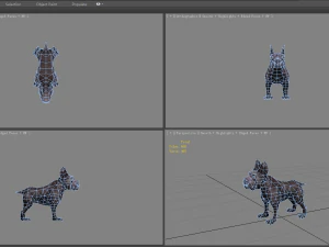 cartoon black bulldog - puppy dog 3D Model