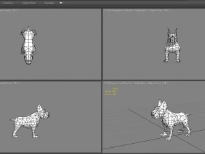 cartoon black bulldog - puppy dog 3D Model