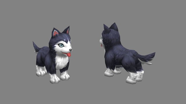 cartoon husky - puppy dog 3D Модель .c4d .max .obj .3ds .fbx .stl .blend 