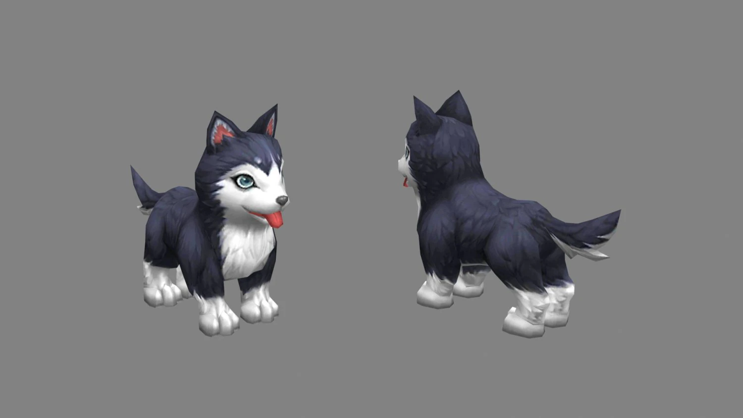 cartoon husky - puppy dog 3D Model .c4d .max .obj .3ds .fbx .stl .blend 