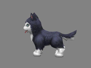 cartoon husky - puppy dog 3D Model