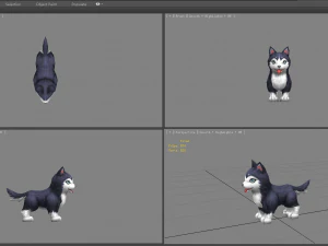cartoon husky - puppy dog 3D Model