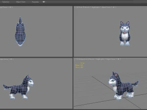 cartoon husky - puppy dog 3D Model