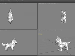 cartoon husky - puppy dog 3D Model