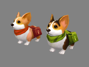 cartoon corgis - puppy dogs Model 3D