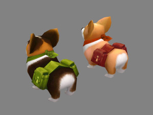 cartoon corgis - puppy dogs 3D Model