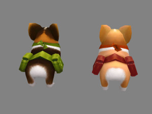 cartoon corgis - puppy dogs 3D Model
