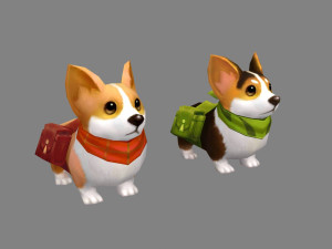 cartoon corgis - puppy dogs 3D Model