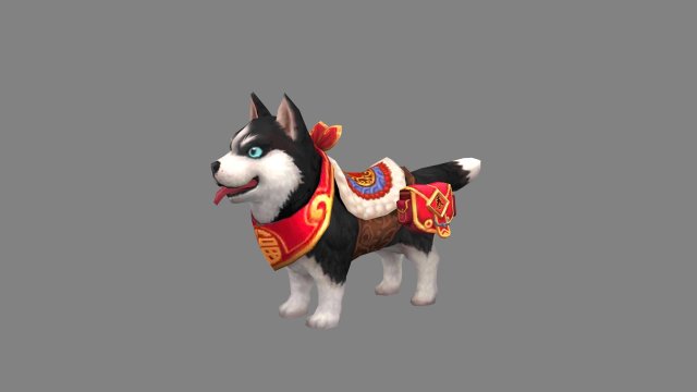 cartoon husky mount - puppy dog 3Dモデル .c4d .max .obj .3ds .fbx .stl .blend 