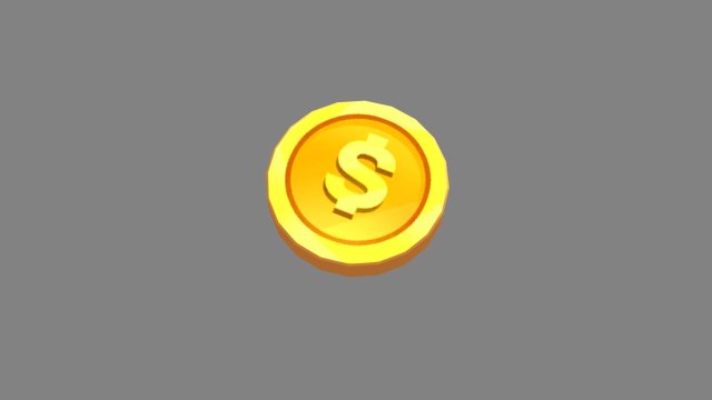 cartoon gold coin 3D Model .c4d .max .obj .3ds .fbx .stl .blend 