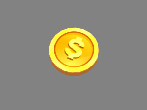 cartoon gold coin 3D Model