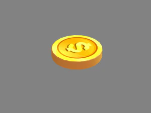 cartoon gold coin 3D Model