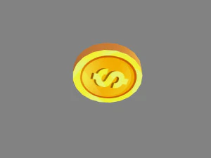 cartoon gold coin 3D Model