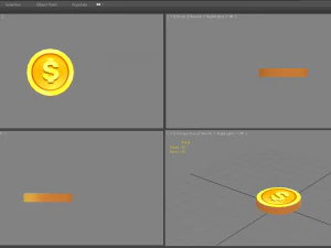 cartoon gold coin 3D Model