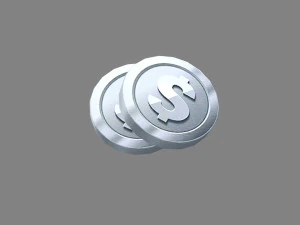 cartoon silver coin 3D Model