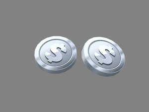cartoon silver coin 3D 모델