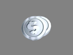 cartoon silver coin 3D 모델