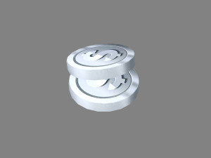 cartoon silver coin 3D 모델